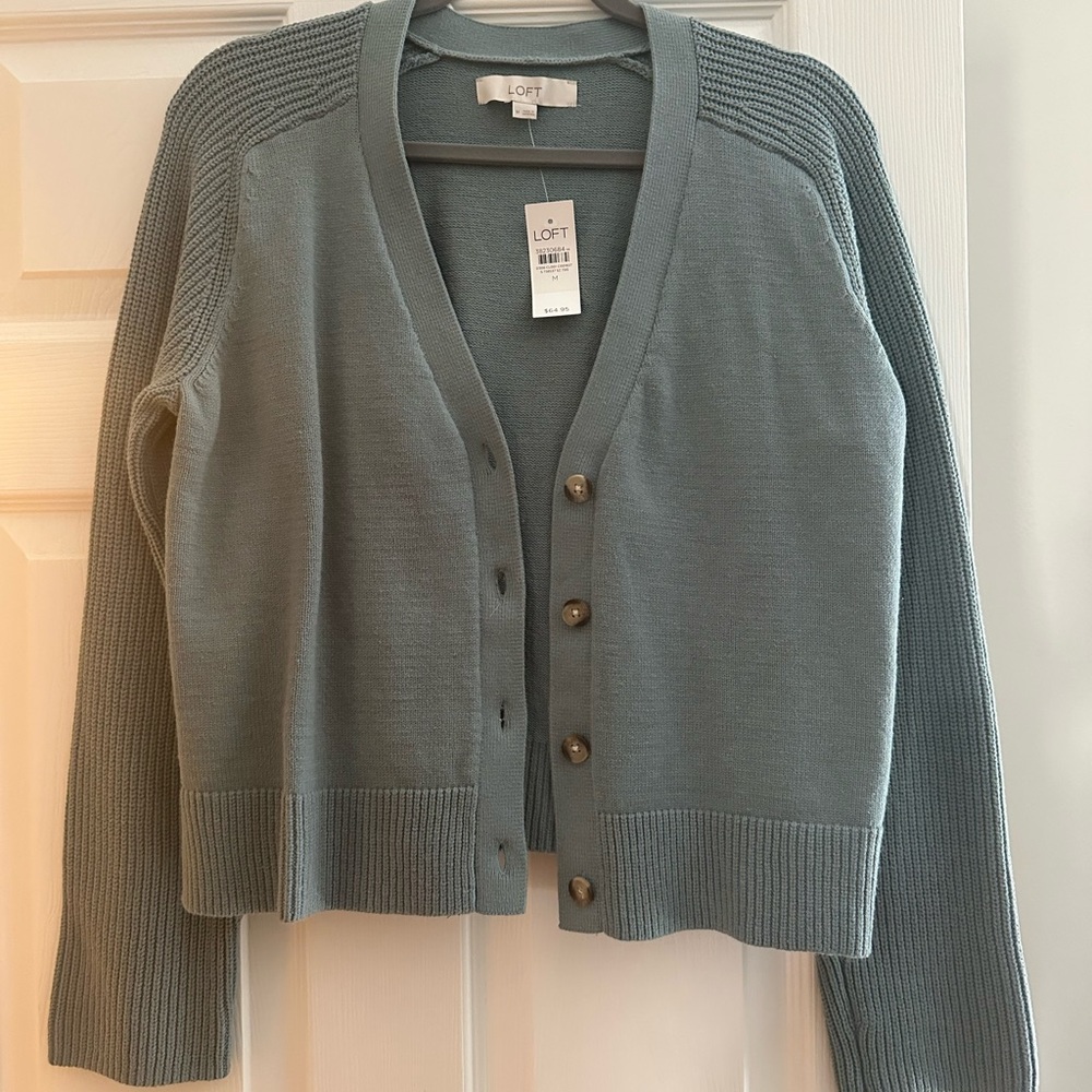 LOFT Women's Blue Cardigan Sweater